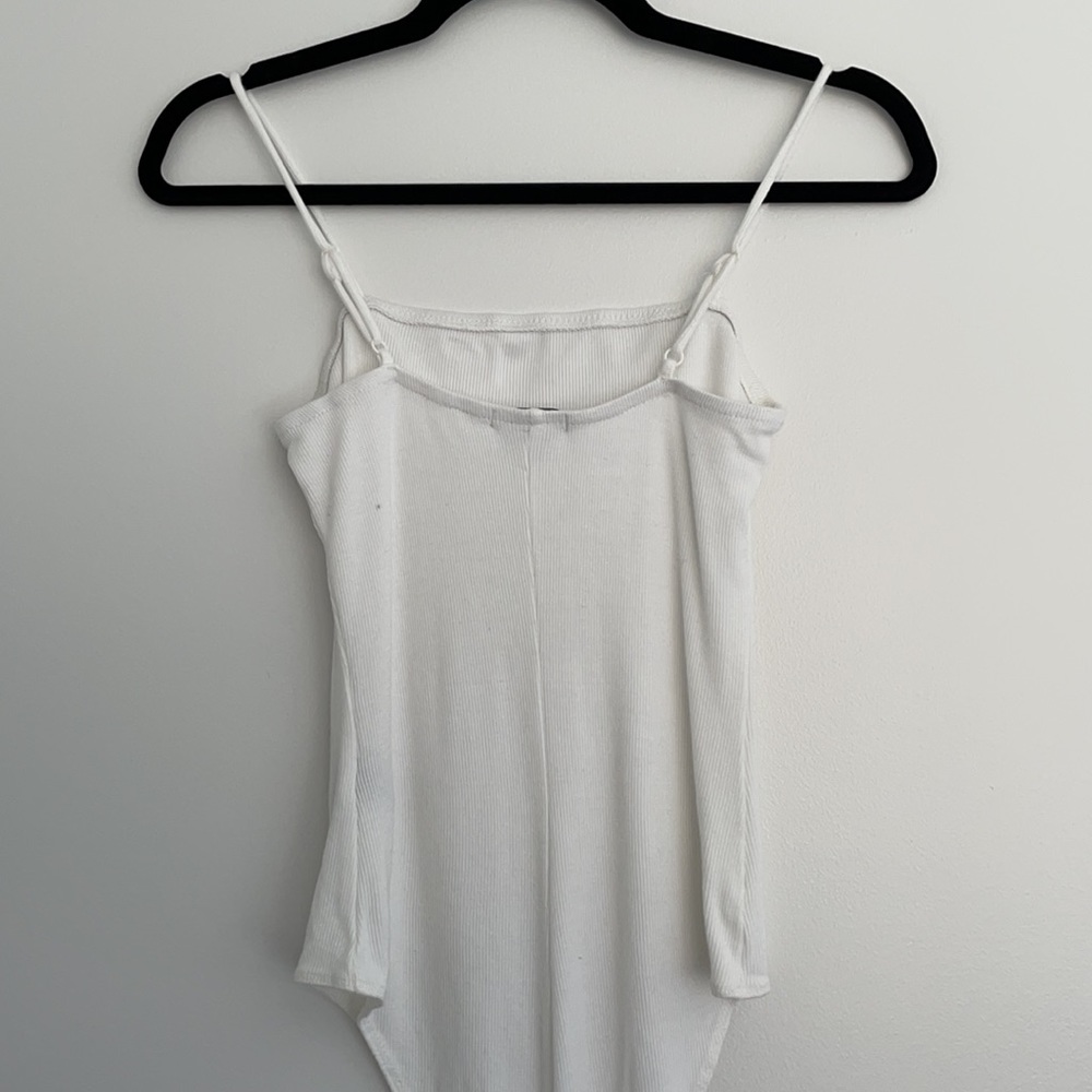 Charlotte Russe White Square Neck Tank Bodysuit - Picture 4 of 13